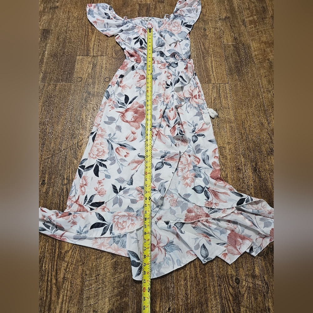 HLUSH Blush Floral High Low Dress with Ruffle Accents - Picture 10 of 11